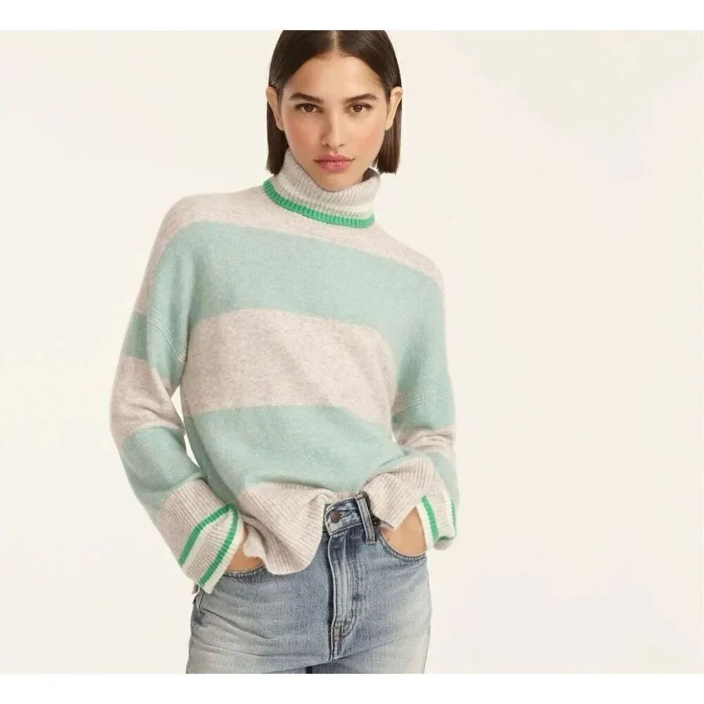 J.Crew striped wool blend supersoft yarn sweater xs